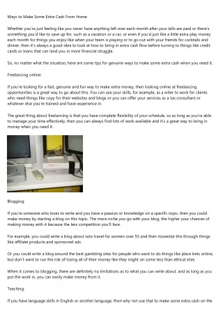 ways to make some extra cash from home