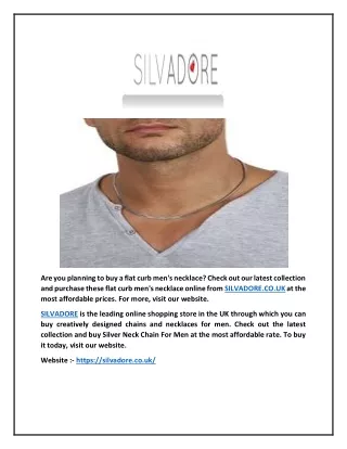 Silver Neck Chain For Mens - SILVADORE