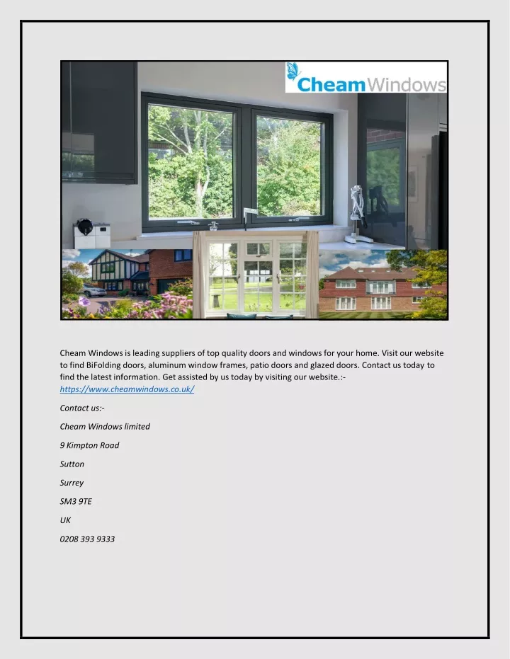 cheam windows is leading suppliers of top quality