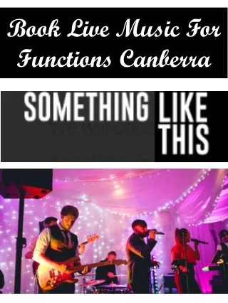 Book Live Music For Functions Canberra