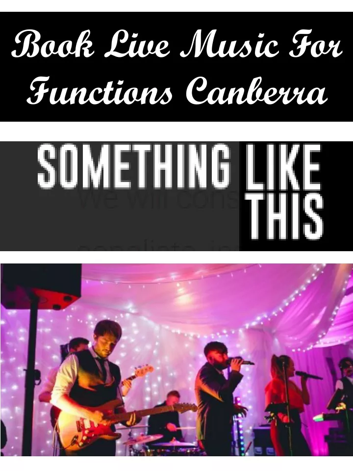 book live music for functions canberra