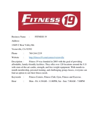 FITNESS 19