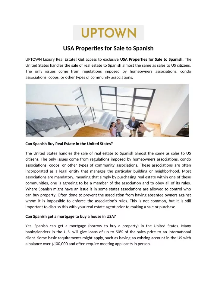 usa properties for sale to spanish