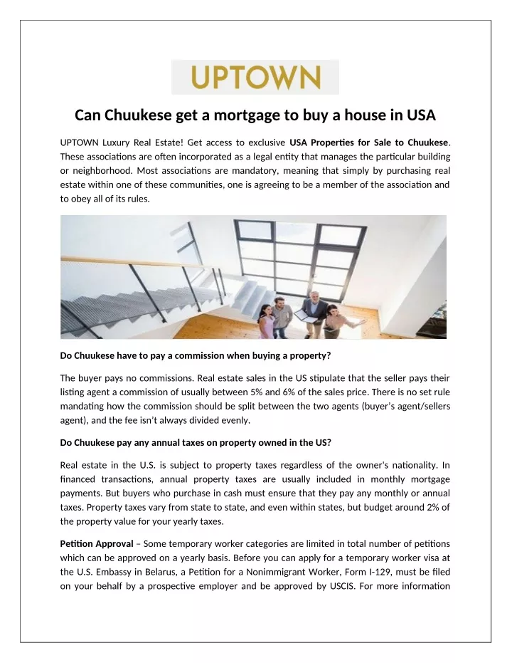 can chuukese get a mortgage to buy a house in usa