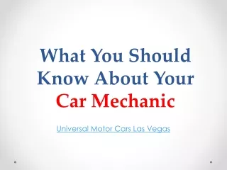 what you should know about your car mechanic