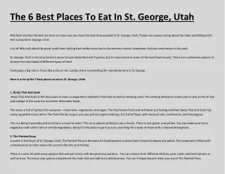 The 6 Best Places To Eat In St. George, Utah