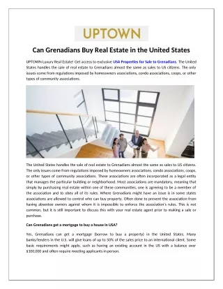 Can Grenadians Buy Real Estate in the United States