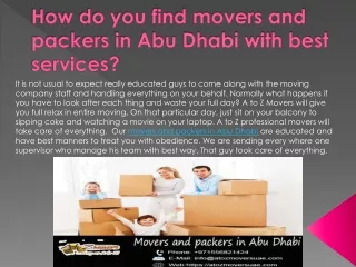How do you find movers and packers in Abu Dhabi?