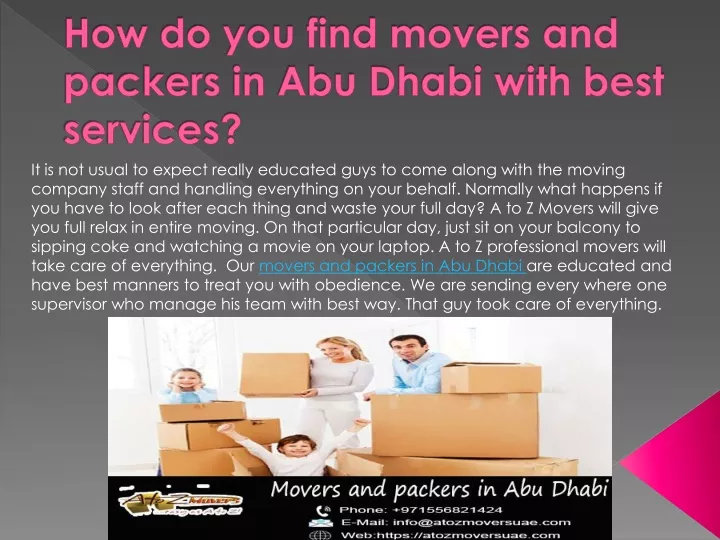 how do you find movers and packers in abu dhabi with best services