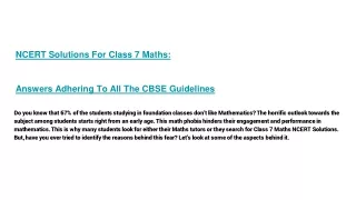 NCERT Solutions for Class 7 Maths All Chapters: Download NCERT Solutions PDF From Here