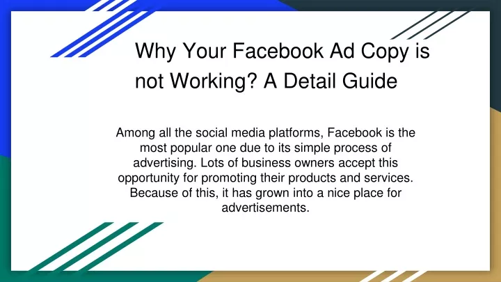why your facebook ad copy is not working a detail guide