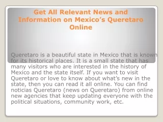 Get All Relevant News and Information on Mexico