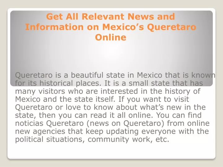 get all relevant news and information on mexico s queretaro online
