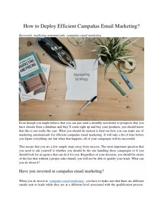 how to deploy efficient campa as email marketing