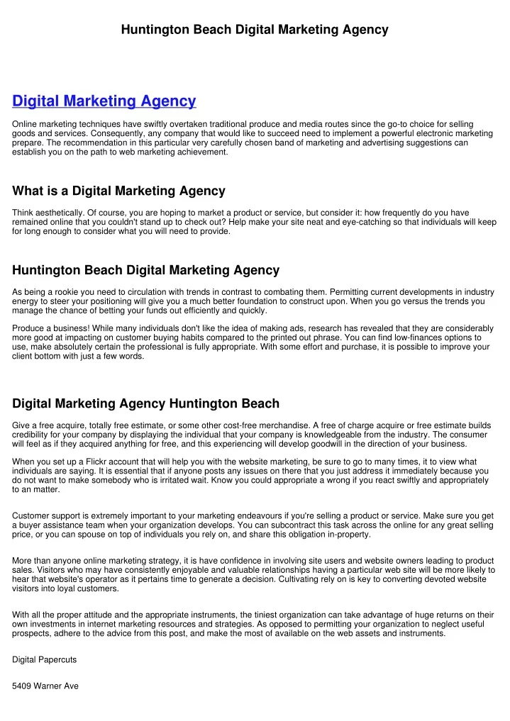huntington beach digital marketing agency