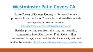 Westminster Patio Covers CA