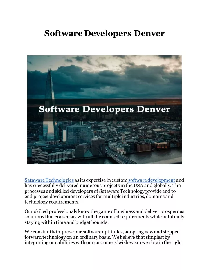 software developers denver