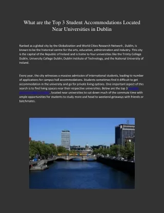 Student Accommodation Dublin