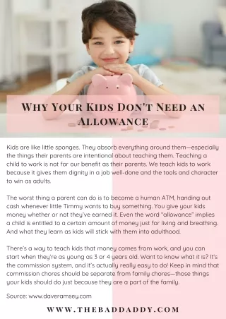 Why Your Kids Don't Need an Allowance