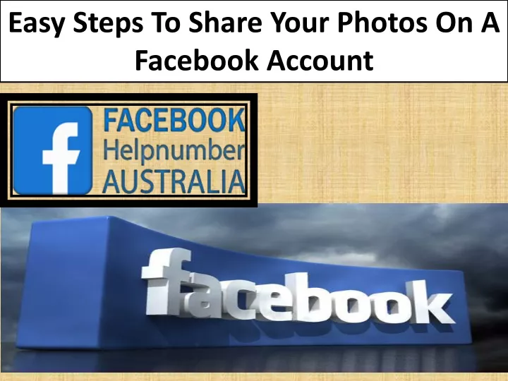 easy steps to share your photos on a facebook