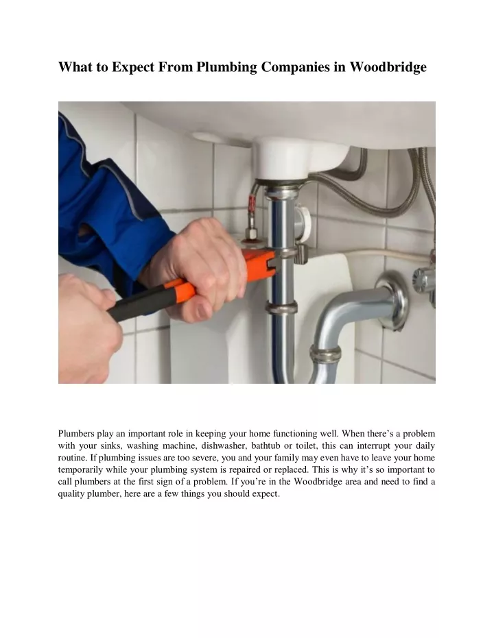 what to expect from plumbing companies