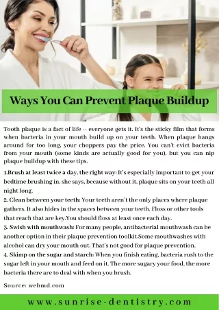 Ways You Can Prevent Plaque Buildup