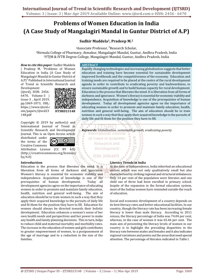 international journal of trend in scientific