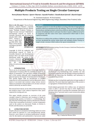 Multiple Products Testing on Single Circular Conveyor