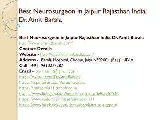 Best Neurosurgeon in Jaipur Rajasthan India Dr. Amit Barala