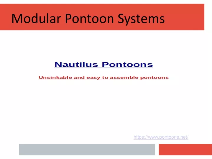 modular pontoon systems