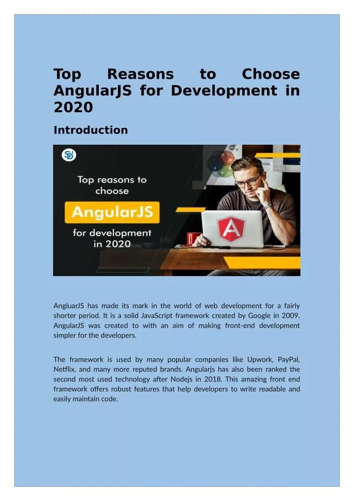 top reasons to choose angularjs for development