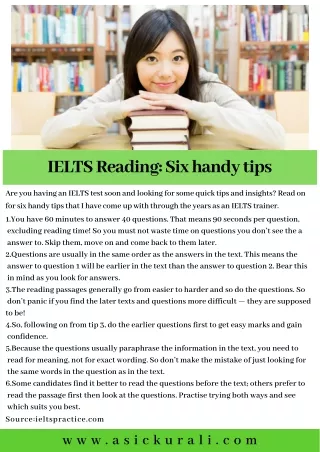 IELTS Reading: Six handy tips