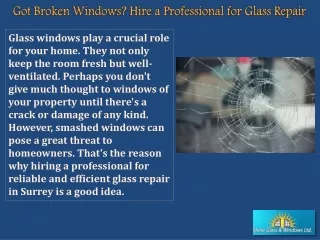 Got Broken Windows? Hire a Professional for Glass Repair