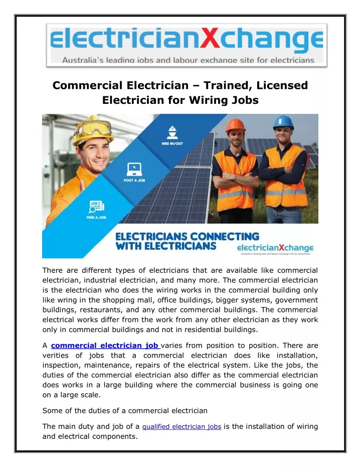 commercial electrician trained licensed