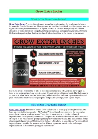 Now Strange Facts About Grow Extra Inches