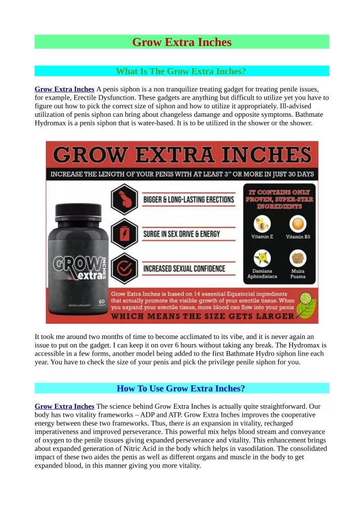 grow extra inches