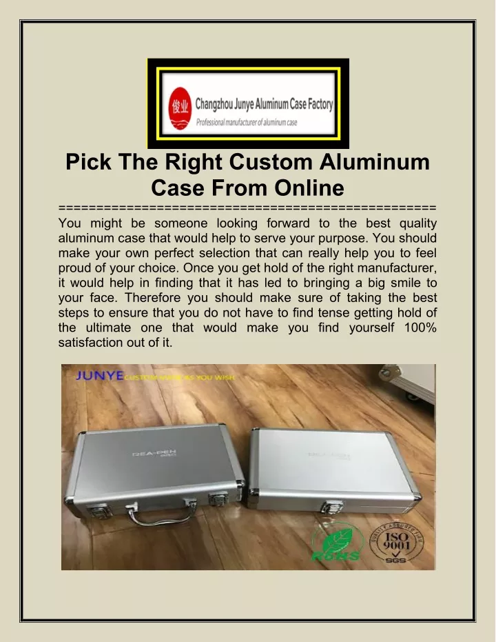 pick the right custom aluminum case from online