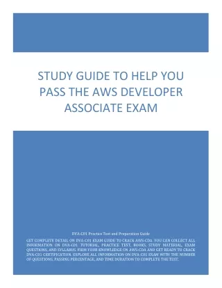 Study Guide to Help You Pass the AWS Developer Associate Exam