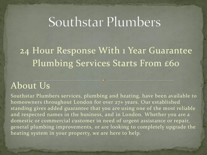 southstar plumbers