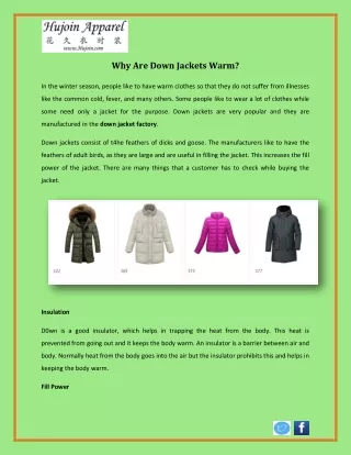 Why Are Down Jackets Warm?