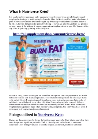 Nutriverse Keto Supplements Unwanted Side Effects