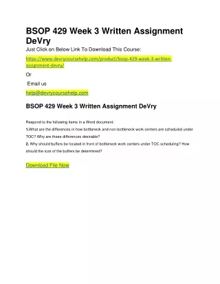 Bsop 429 week 3 written assignment devry