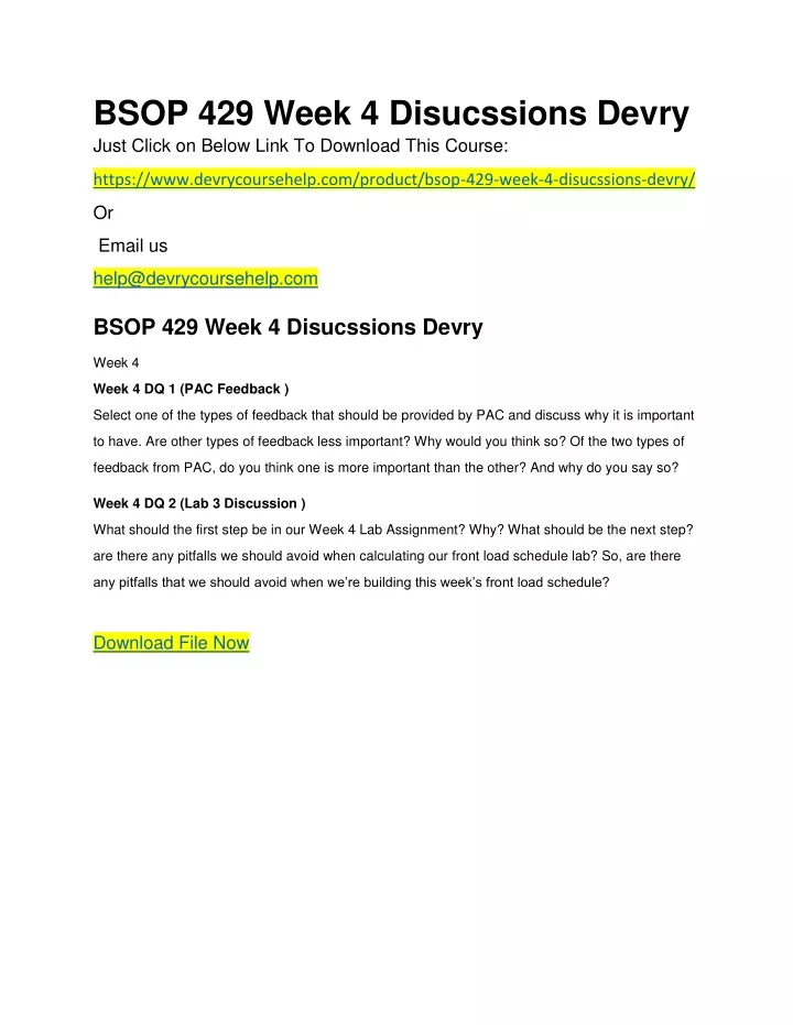 bsop 429 week 4 disucssions devry just click