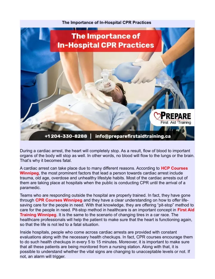 the importance of in hospital cpr practices