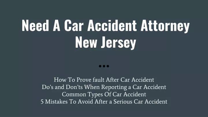 need a car accident attorney new jersey