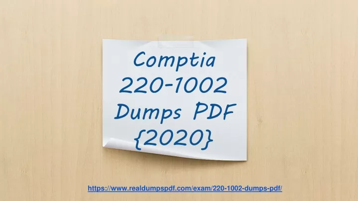 comptia 220 1002 dumps pdf 2020