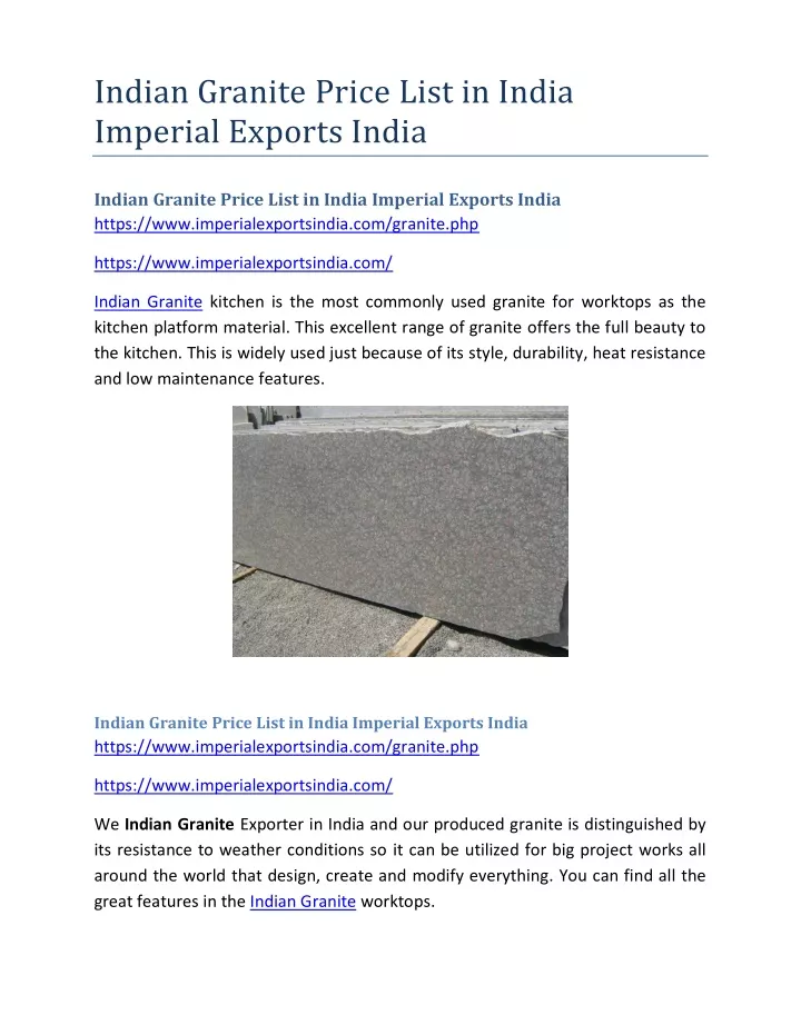 indian granite price list in india imperial