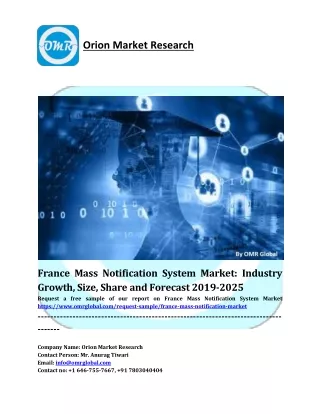 France Mass Notification System Market Size, Industry Growth, Future Prospects, Opportunities and Forecast 2019-2025