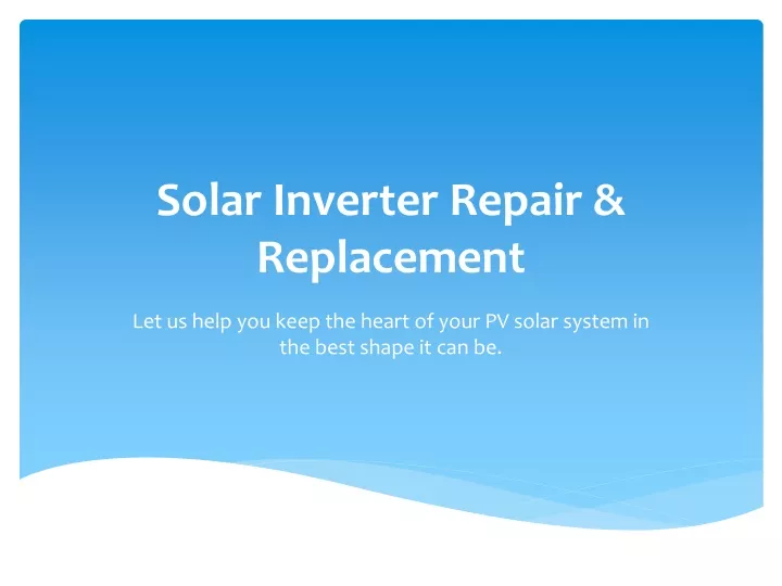 solar inverter repair replacement