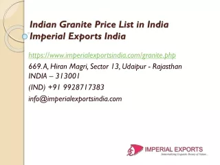 Indian Granite Price List in India Imperial Exports India